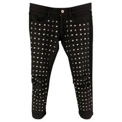 JUNYA WATANABE Size 6 Black Silver Studded Cutout Jeans