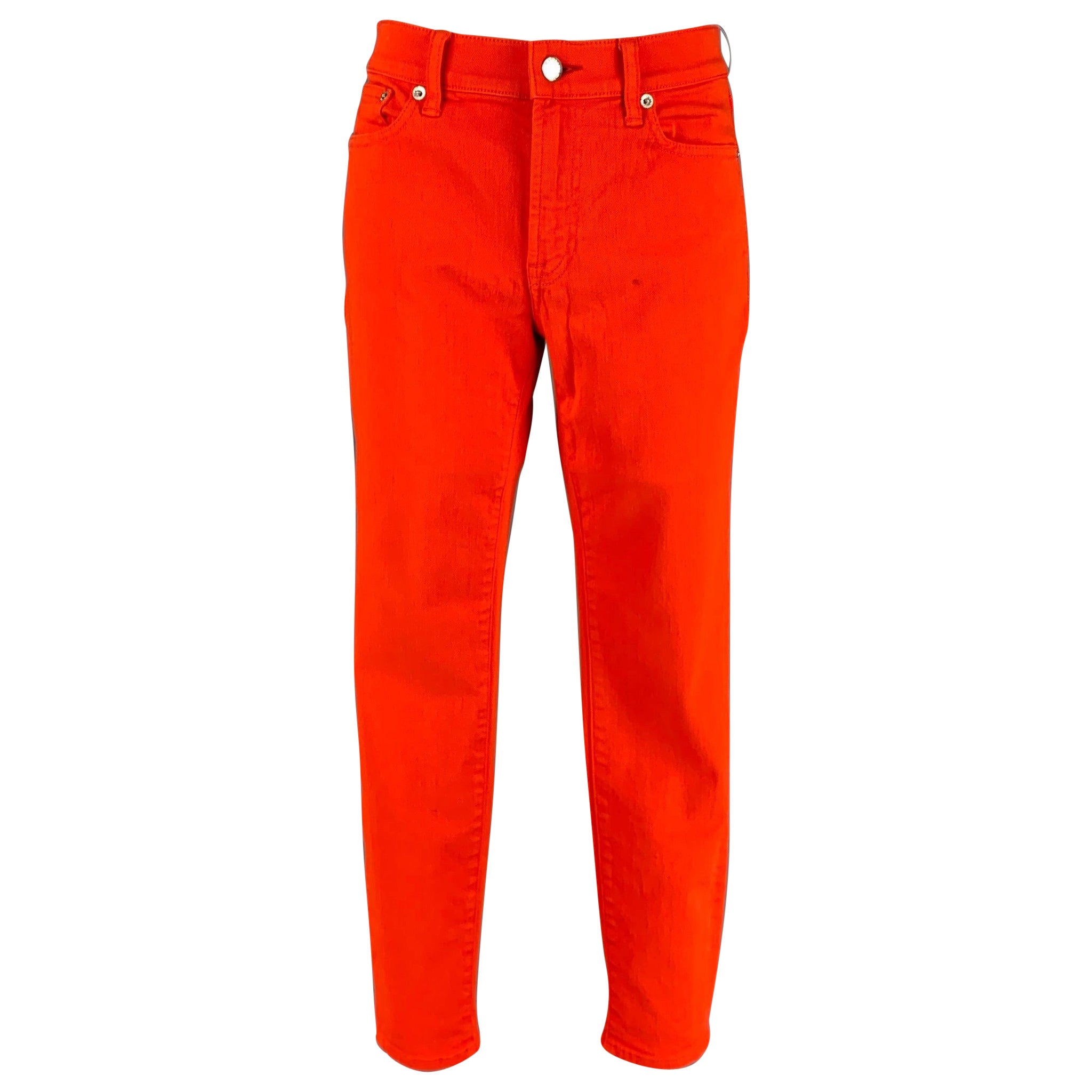 RALPH LAUREN Black Label Size 29 Orange Cotton Skinny Jeans For Sale