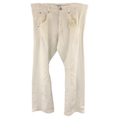 MOSCHINO JEANS Taille 32 x 31 Pantalon casual en lin massif blanc
