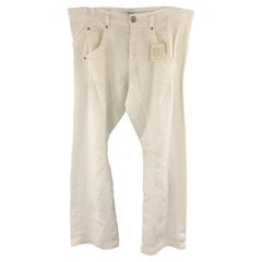 MOSCHINO JEANS Size 32 x 31 White Solid Linen Casual Pants