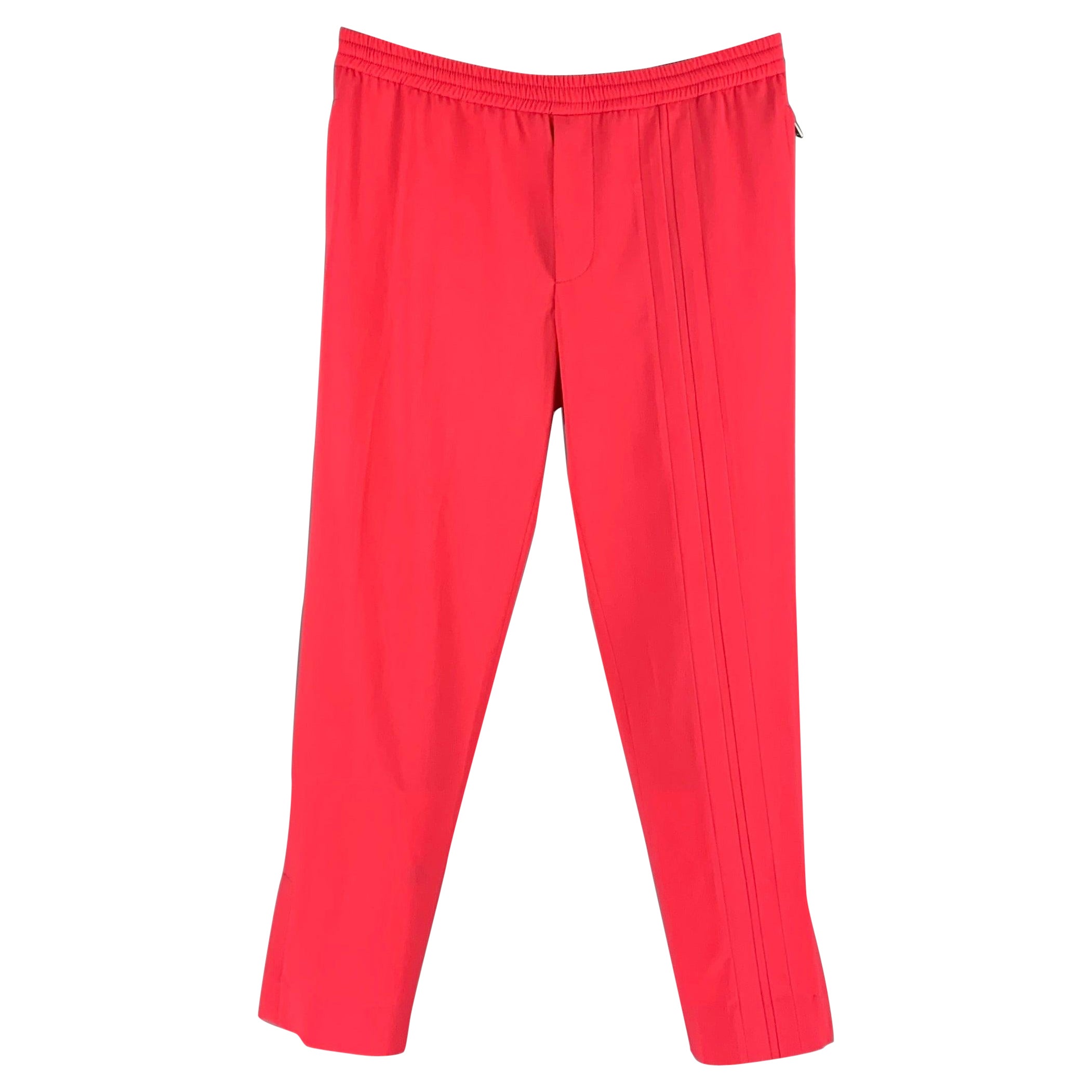 VALENTINO Size 32 Pink Wool Elastic Waistband Casual Pants For Sale