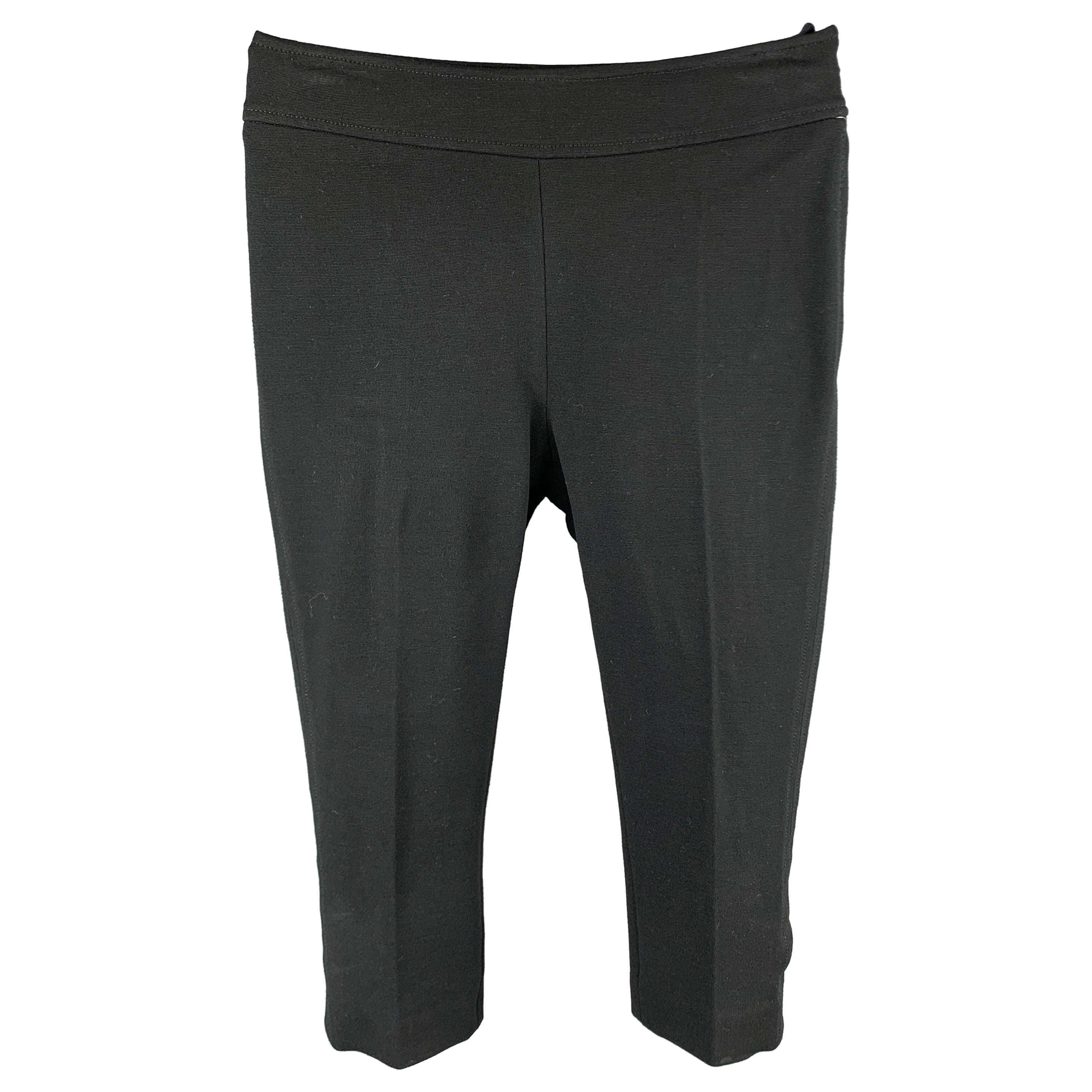 PAUL SMITH Blue Size 4 Black Rayon Blend Cropped Leggings For Sale