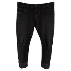 Used DSQUARED2 Size 34 Black Cotton Elastane Cropped Casual Pants