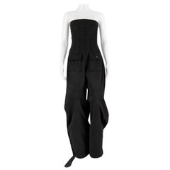 Used DOLCE & GABBANA Size 4 Black White Acetate Blend Strapless Jumpsuits