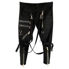 DSQUARED2 Size 36 Black Cotton Elastane Straps Bondage Casual Pants