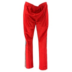 BURBERRY Pantalon décontracté en polyester rouge et blanc taille 10