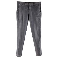 HUGO BOSS Size 30 Grey Contrast Stitch Cotton Elastane Flat Front Casual Pants
