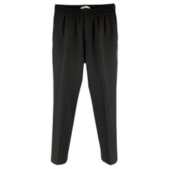 GIVENCHY Taille 30 - Pantalon casual en laine noire à ceinture élastique