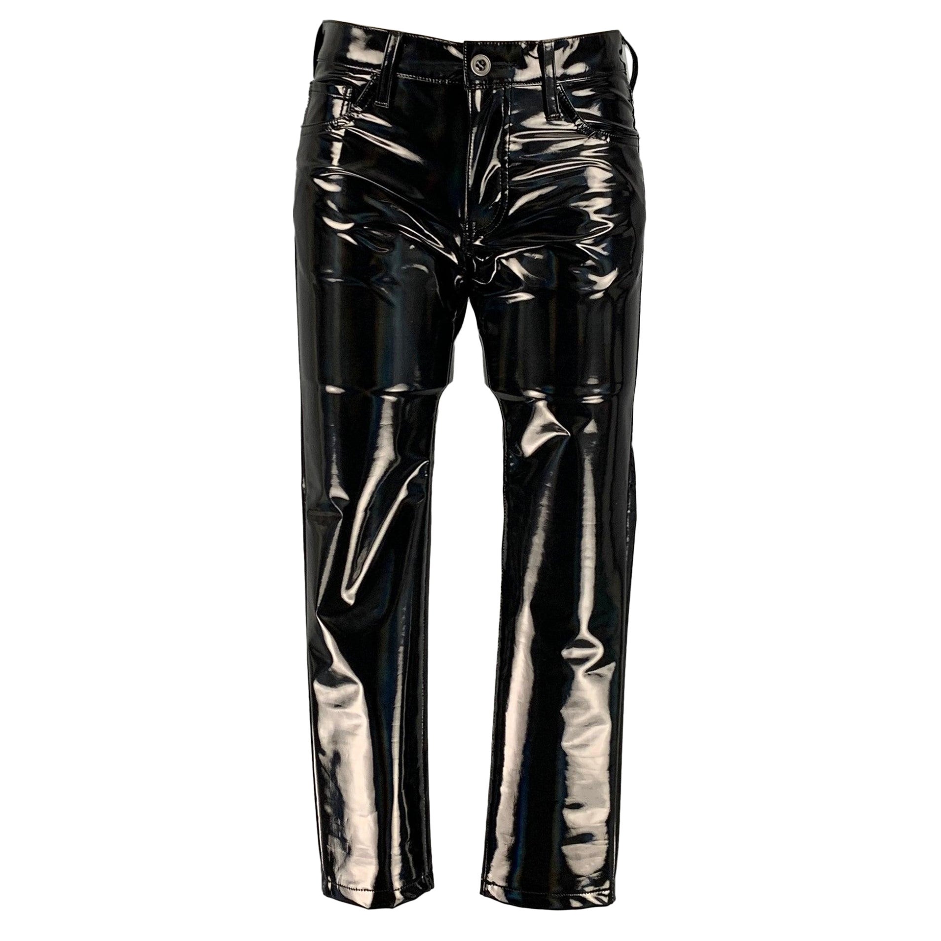 JUNYA WATANABE Größe S Schwarze ungewöhnliche Hose aus Polyester und massivem Jeansschliff im Angebot