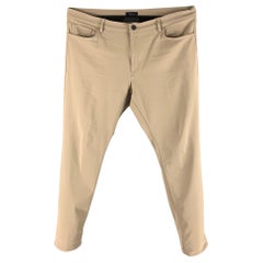 THEORY Size 40 Khaki Twill Cotton Blend Flat Front Casual Pants