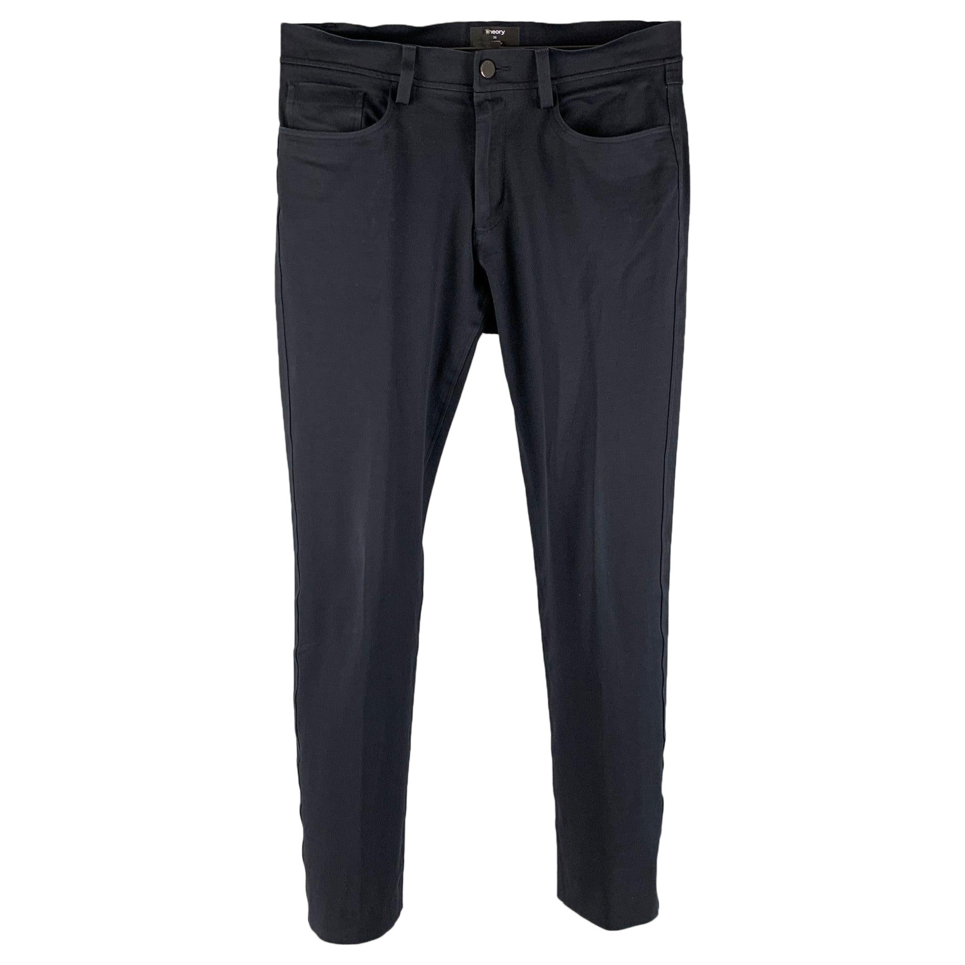 THEORY Size 30 Navy Zip Fly Casual Pants For Sale