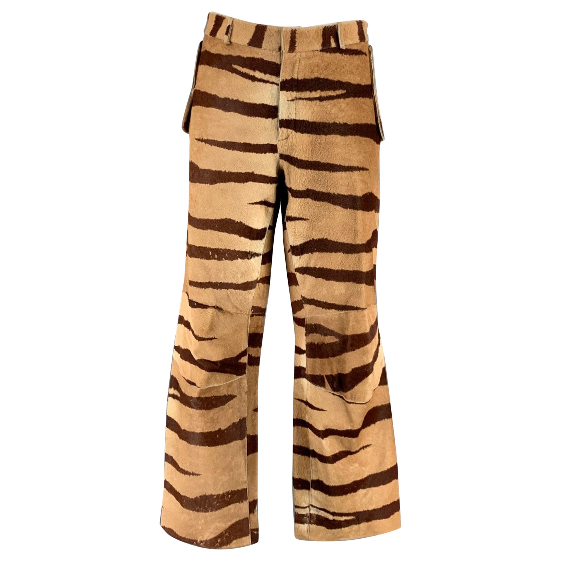 FIORUCCI Size 38 Brown Tan Stripe Casual Pants For Sale
