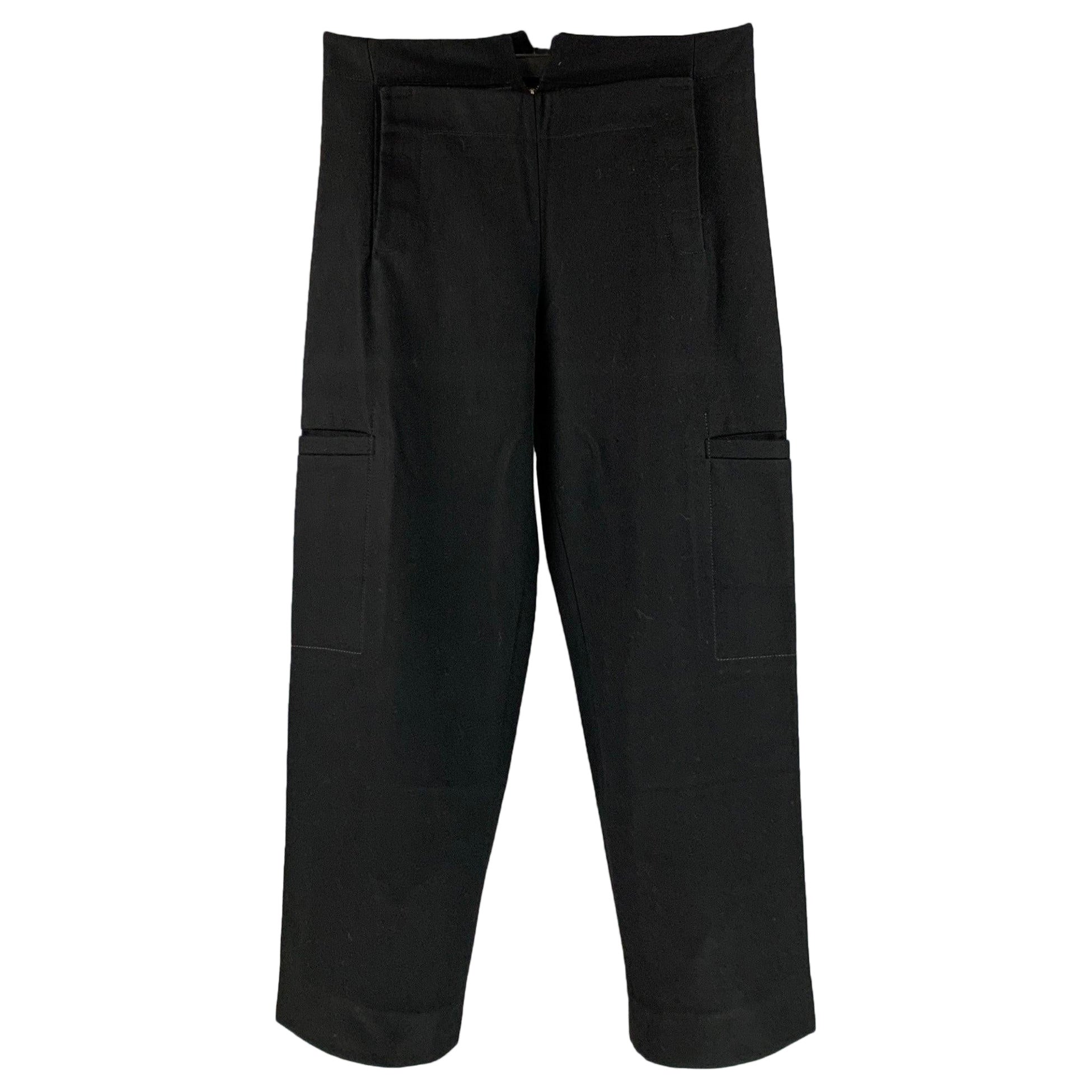 JOHN BARTLETT Size 32 Black Wool  Polyamide Cargo Casual Pants For Sale
