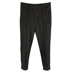 HELMUT LANG Taille S Pantalon décontracté en coton noir avec fermeture éclair