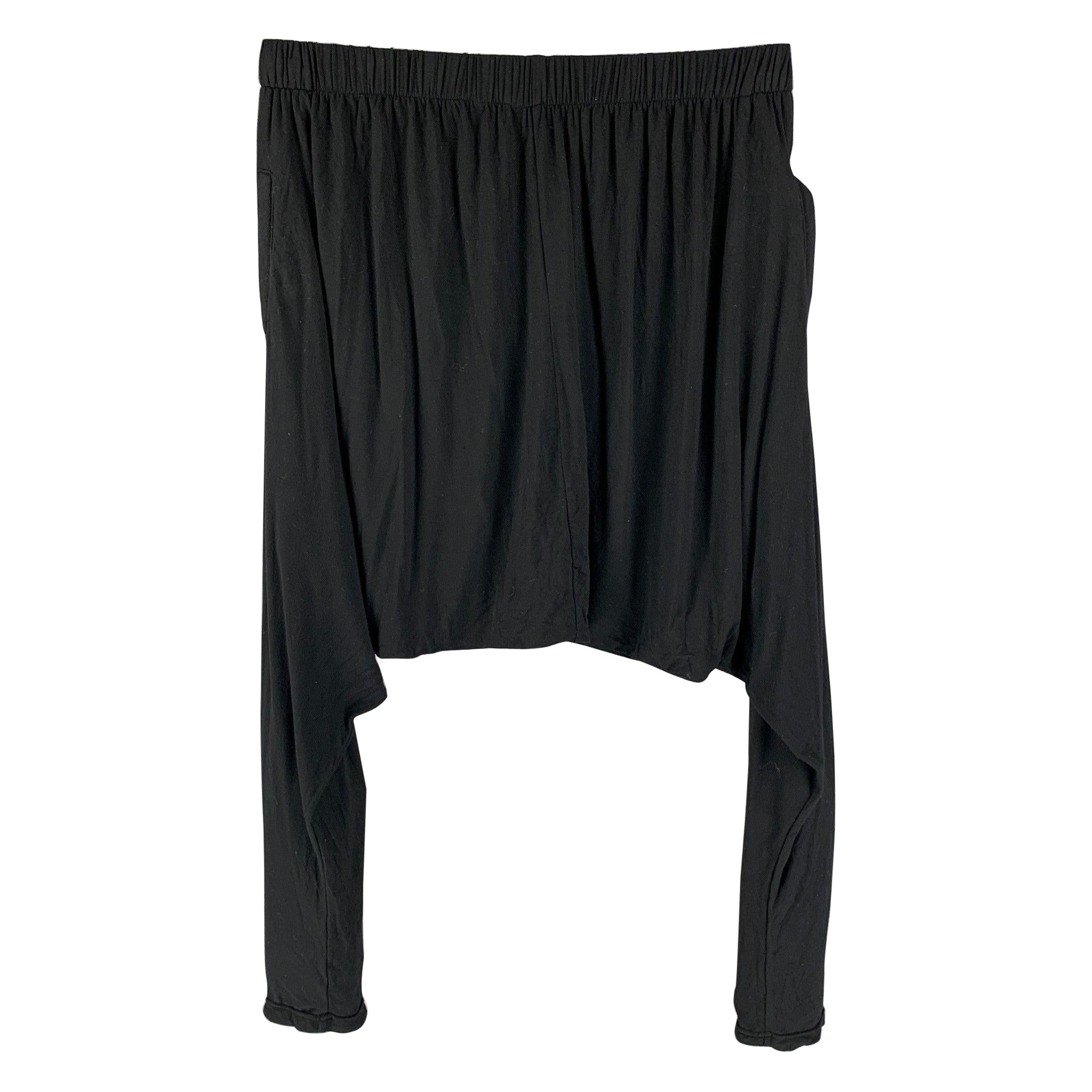 SKINGRAFT Size M Black Rayon Silk Drop-Crotch Casual Pants For Sale