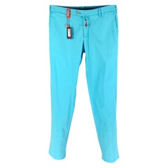 ISAIA Size 32 Aqua Cotton Zip Fly Casual Pants