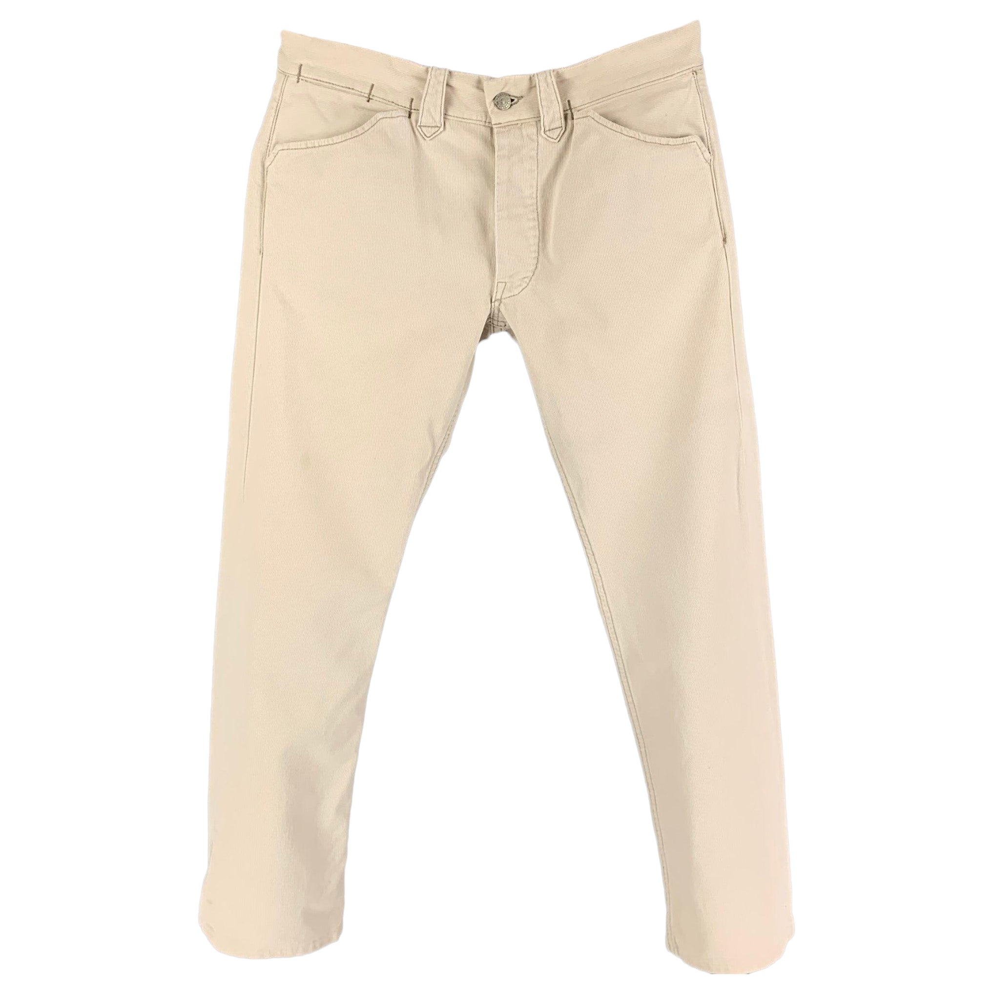 RRL by RALPH LAUREN Size 30 Beige Cotton Jean Cut Casual Pants For Sale