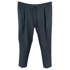 MONCLER - Pantalon décontracté en coton bleu marine à cordon coulissant, taille 30