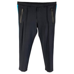 FENDI Taille 36 Pantalon de survêtement en coton mélangé à rayures bleu marine