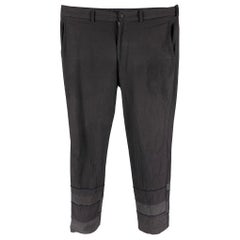 COMME des GARCONS HOMME Taglia L Pantaloni casual in nylon e cotone patchwork navy
