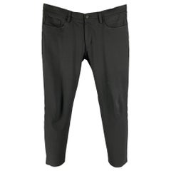 THEORY Size 32 Black Cotton Polyester Zip Fly Raffi Pants