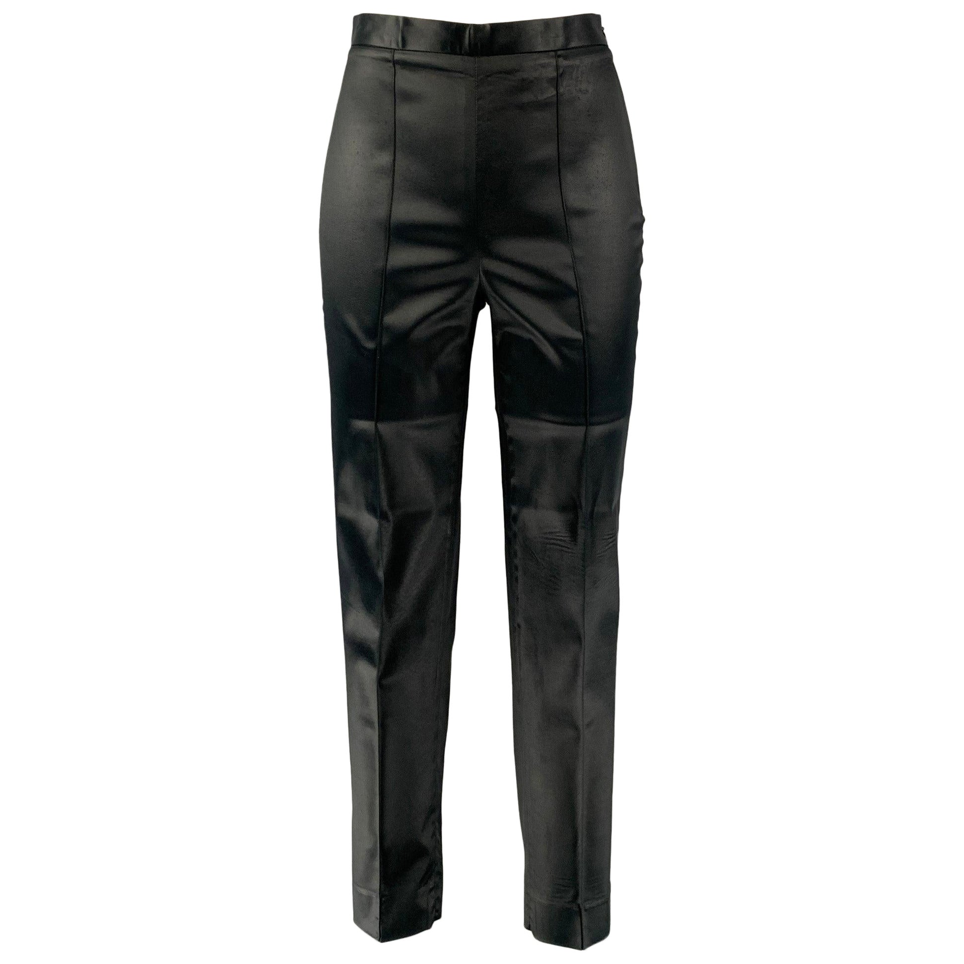 BALMAIN Size 4 Black Acetate Blend Solid Casual Pants For Sale