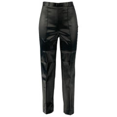 BALMAIN Taille 4 Pantalon décontracté solide en mélange d'acétate noir