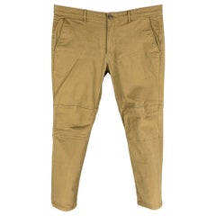 THEORY Size 36 Khaki Cotton Polyurethane Straight Casual Pants