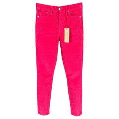 ALICE + OLIVIA - Pantalon en velours côtelé de coton rose à coupe en Jean, taille 24