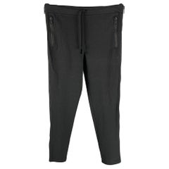 DRIES VAN NOTEN Size L Black & White Cotton / Polyester Sweatpants