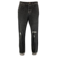 Vintage RAG & BONE Size S Charcoal Grey Rock W Holes Cotton Casual Pants