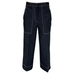 THOM BROWNE Size S Navy Cotton Cropped Casual Pants