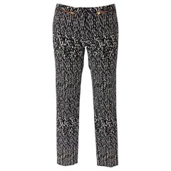VERSACE COLLECTION - Pantalon abstrait en coton mélangé noir et blanc - Taille 4