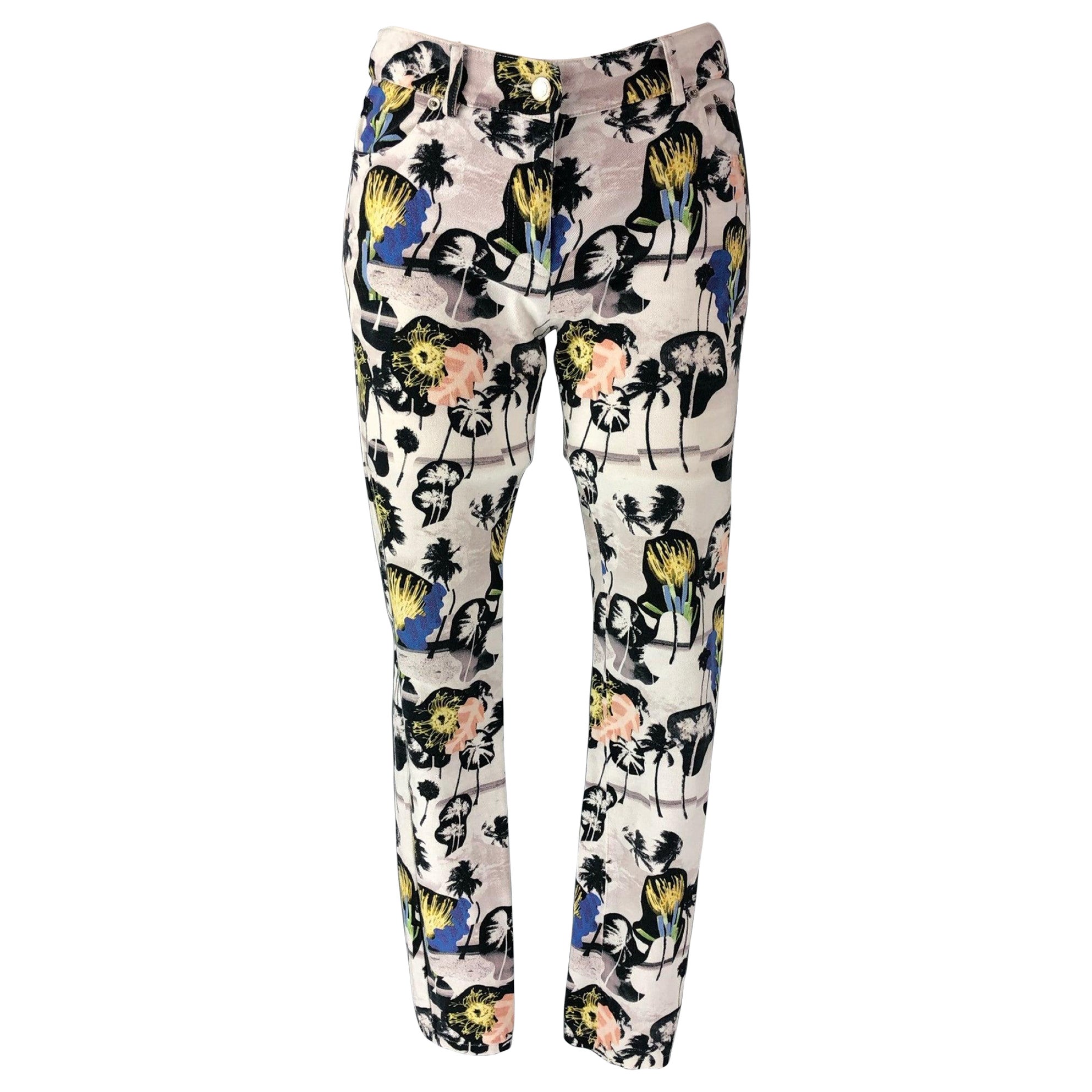 OPENING CEREMONY Size 2 black & white Yellow Cotton Blend Casual Pants For Sale