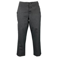 MARNI Size 2 Grey Virgin Wool Cropped Casual Pants