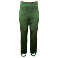 JEAN PAUL GAULTIER Size M Green Textured Wool Blend Reversible Sweatpants