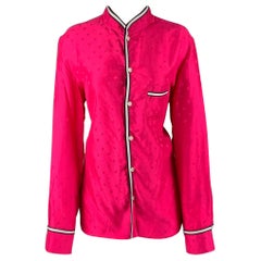 MARNI, chemise à manches longues rose avec col en viscose et monogramme