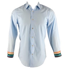 PAUL SMITH Size S Light Blue Cotton Spread Collar Long Sleeve Shirt