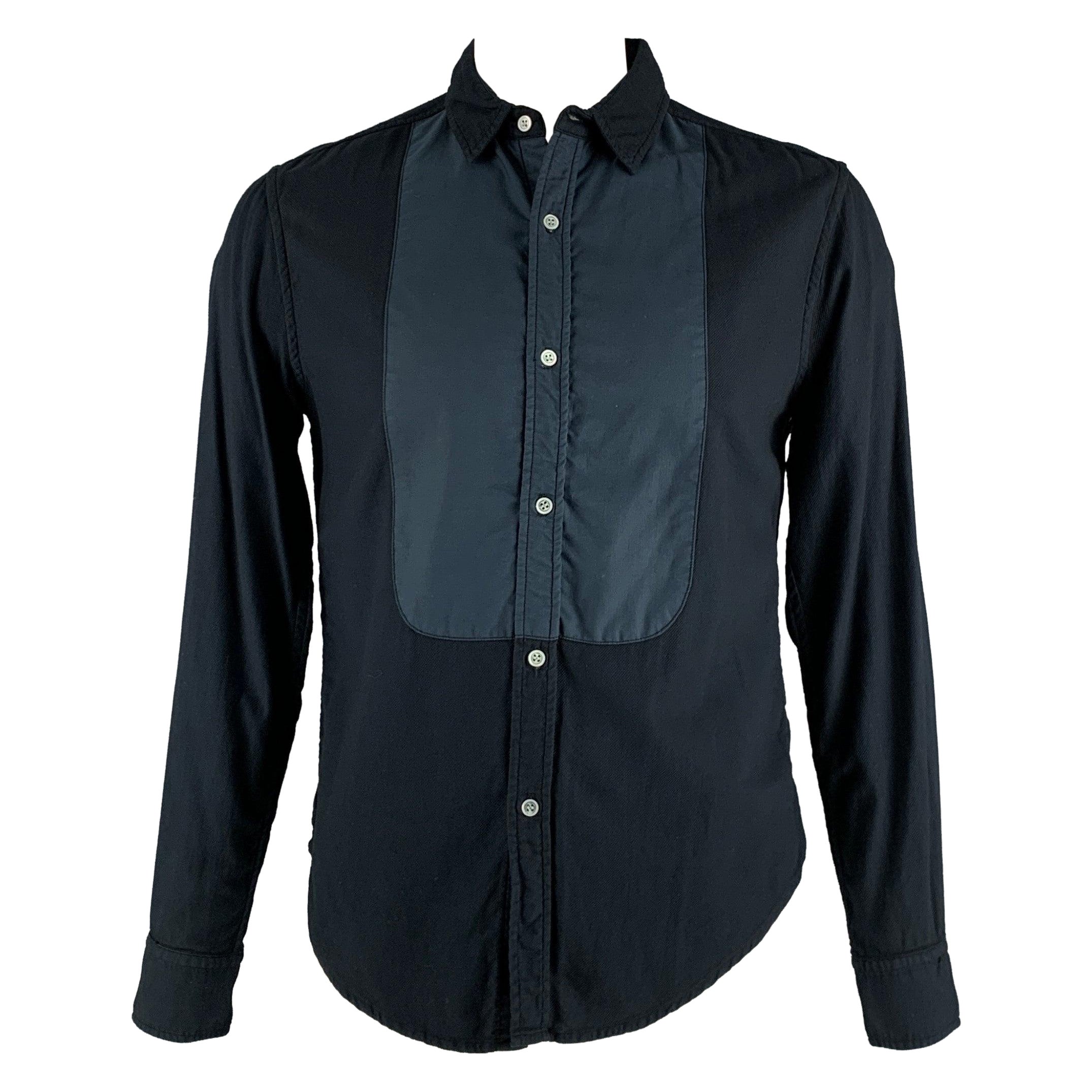 BAND OF OUTSIDERS Size L Black Cotton Button Up Long Sleeve Shirt For Sale