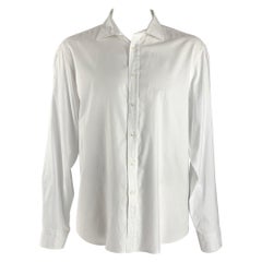 RALPH LAUREN Größe XL Weißes langärmeliges Hemd aus Baumwolle mit Knopfleiste