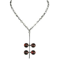 Vintage Denmark Niels Erik From Sterling Silver Modernist Pendant Necklace 12