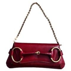 Vintage By Gucci  Horsebit-Kette aus Claret-Leder 1955