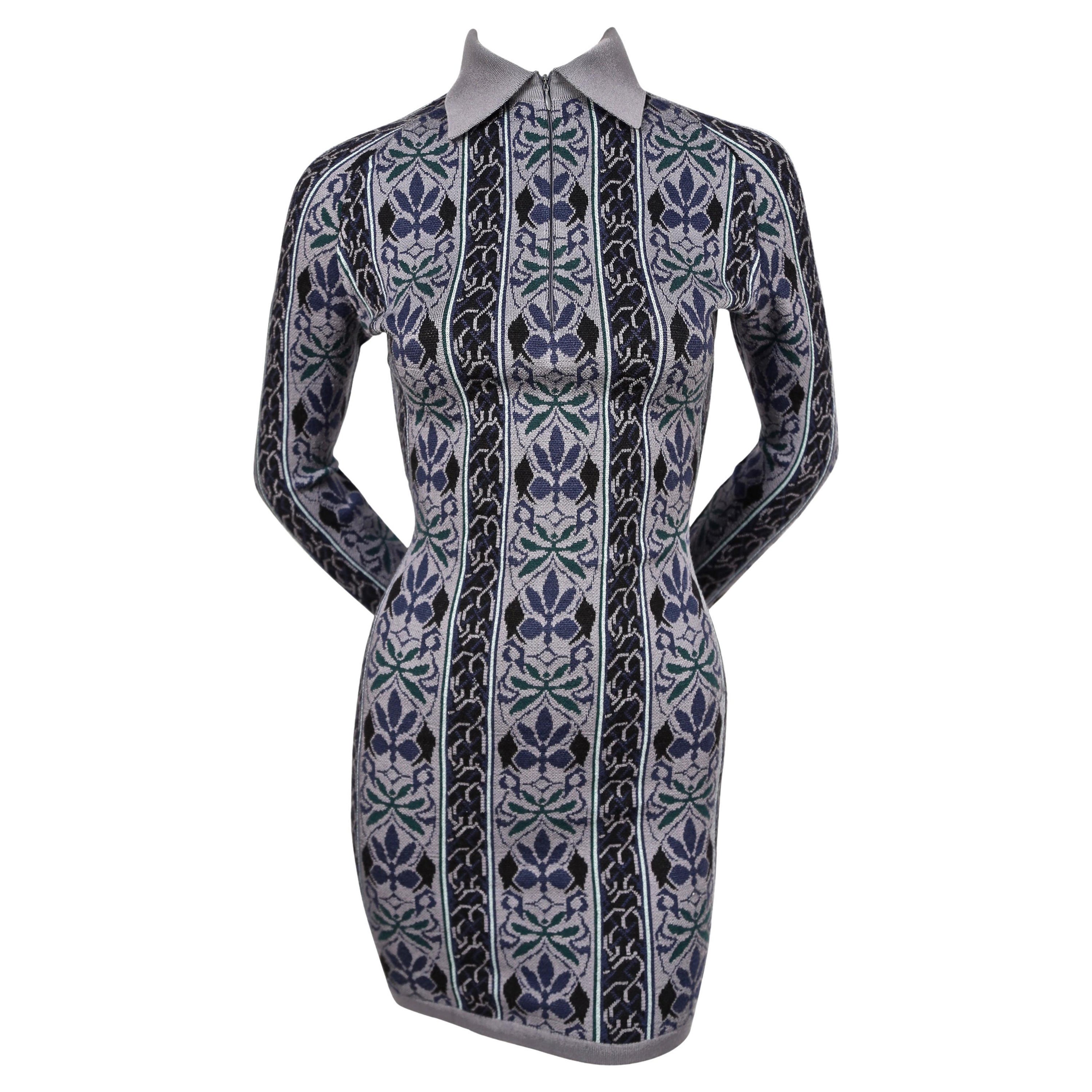 1990 Azzedine Alaia woven abstract floral mini RUNWAY dress For Sale