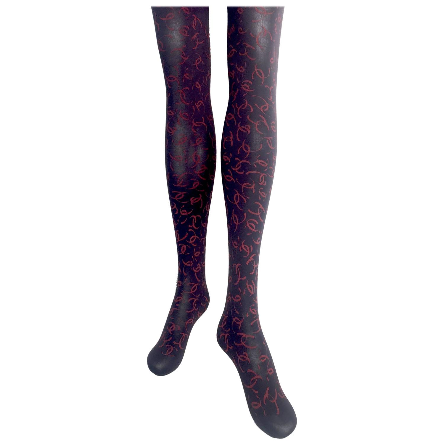 Chanel Print Tights - For Sale on 1stDibs