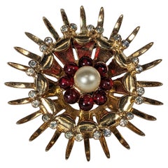 Derosa Retro Sunburst Clip Brooch