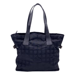 Chanel Black Nylon New Travel Line Tote Shoulder Bag 2000s
