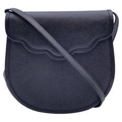 Yves Saint Laurent Vintage Black Leather Small Messenger Crossbody Bag