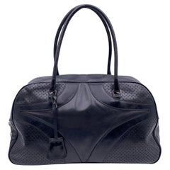 Prada Schwarze Bowlingtasche aus Leder Satchel Bowler Handtasche