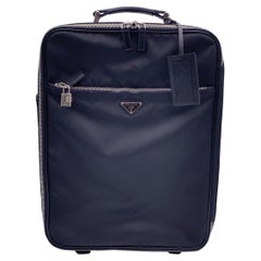 Used Prada Black Nylon Rolling Suitcase Trolley Luggage Travel Bag