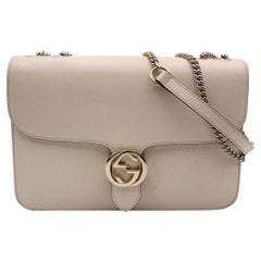 Gucci Beige Leather GG Interlocking Dollar Crossbody Bag